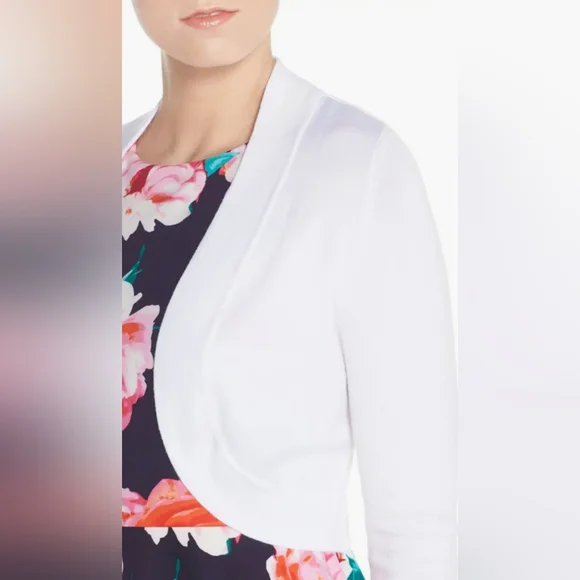 **SOLD**Eliza J Bolero Cardigan Women's Cropped Shrug Sweater Open Front XS - Picture 3 of 14